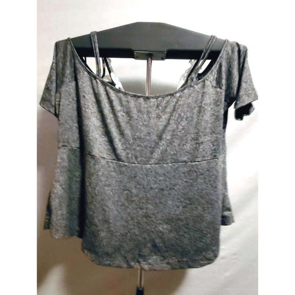 Gray Space Dye Lace Embellished Shirt - Picture 5 of 6